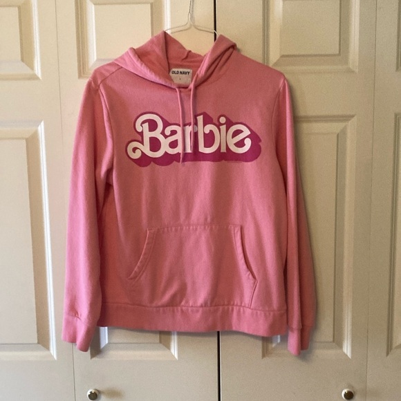 Old Navy Tops - Old Navy Barbie hoodie large sparkleberry pink
